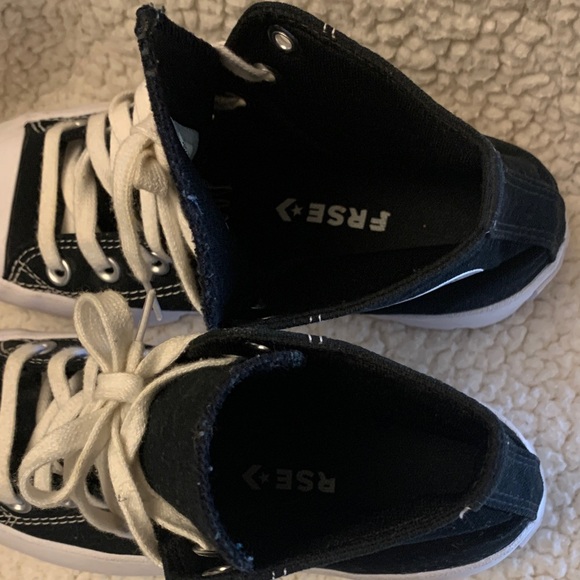 Converse Black and White High-Top Sneakers - Picture 7 of 8